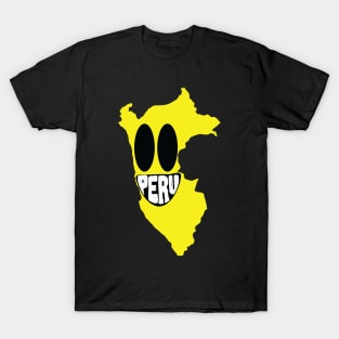 Peru Grinning: Peru Happy Smirking Face T-Shirt